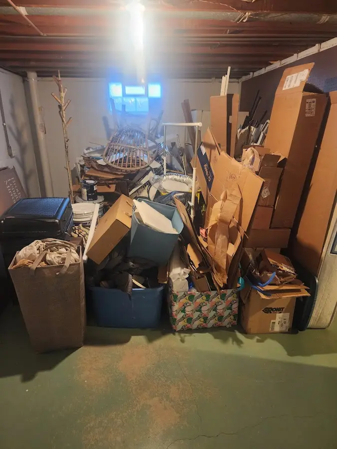 Roll-off dumpster container at job site for 4 Yard Dumpster Rental in West York